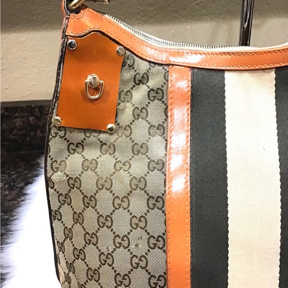 GUCCI Hobo GG Canvas Leather Orange - Picture 7 of 15